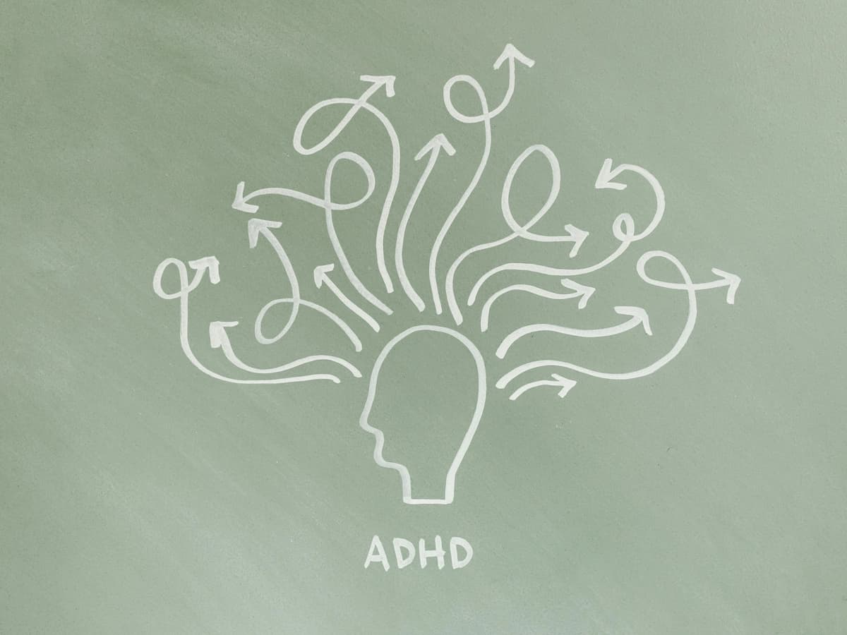 Illustrative diagram showing ADHD thought processes