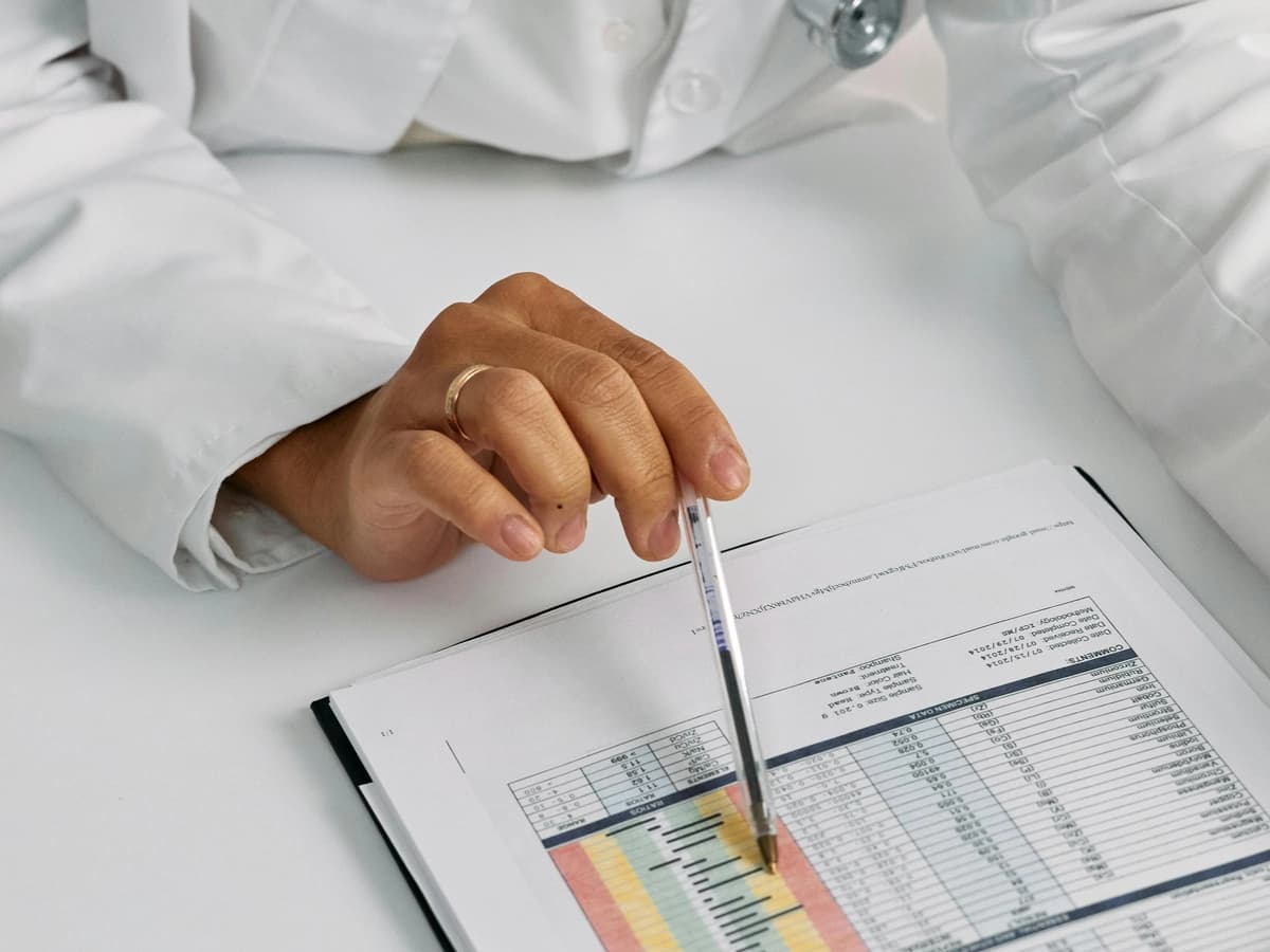 Medical professional analyzing ADHD assessment data