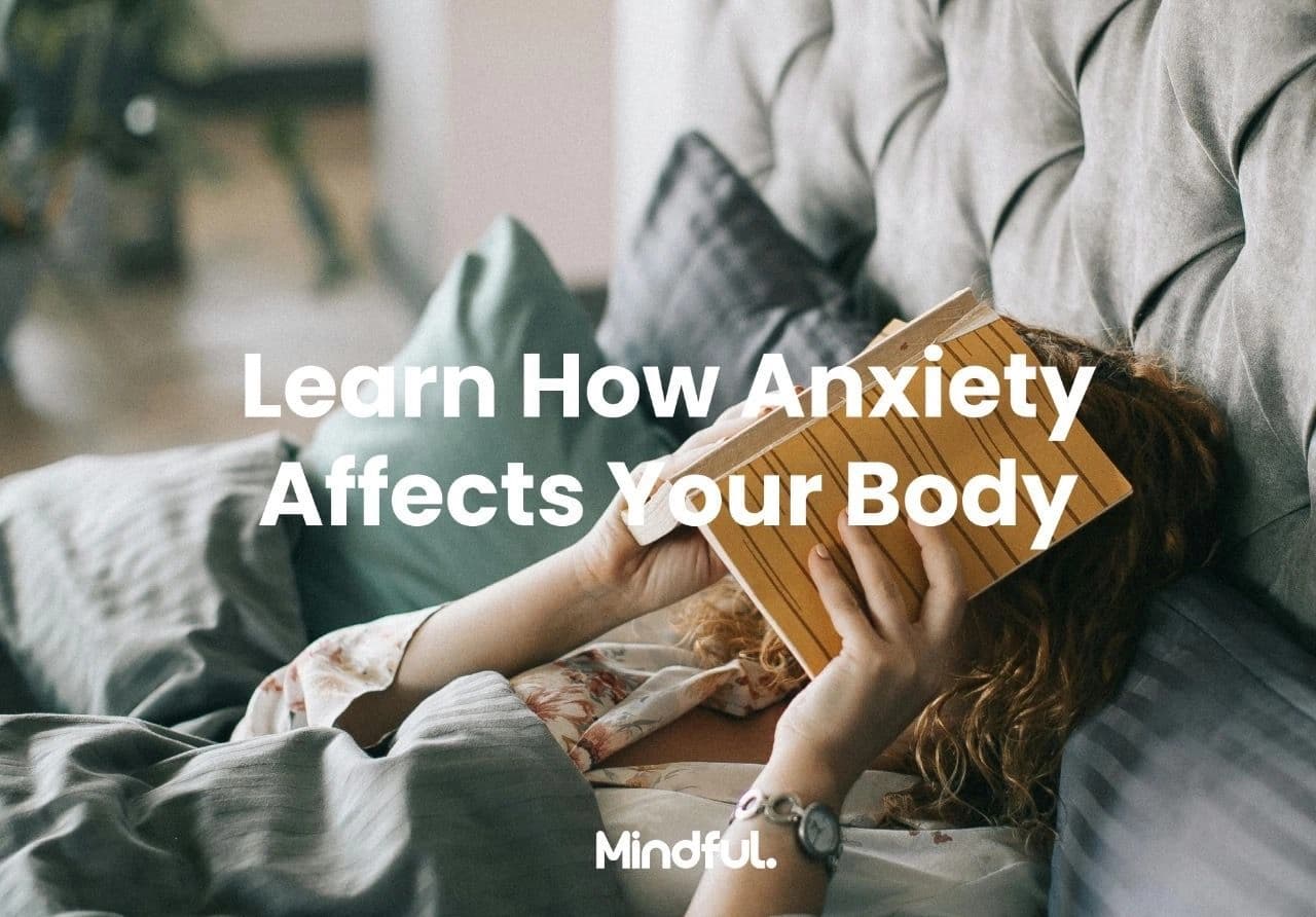 A woman diagnosed anxiety is reading