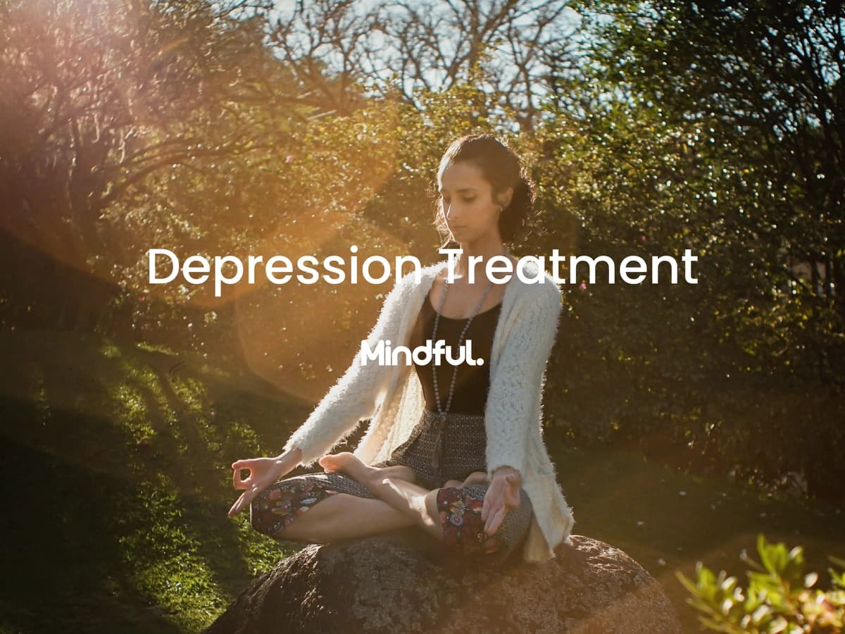 A young girl diagnosed depression is doing morning meditation